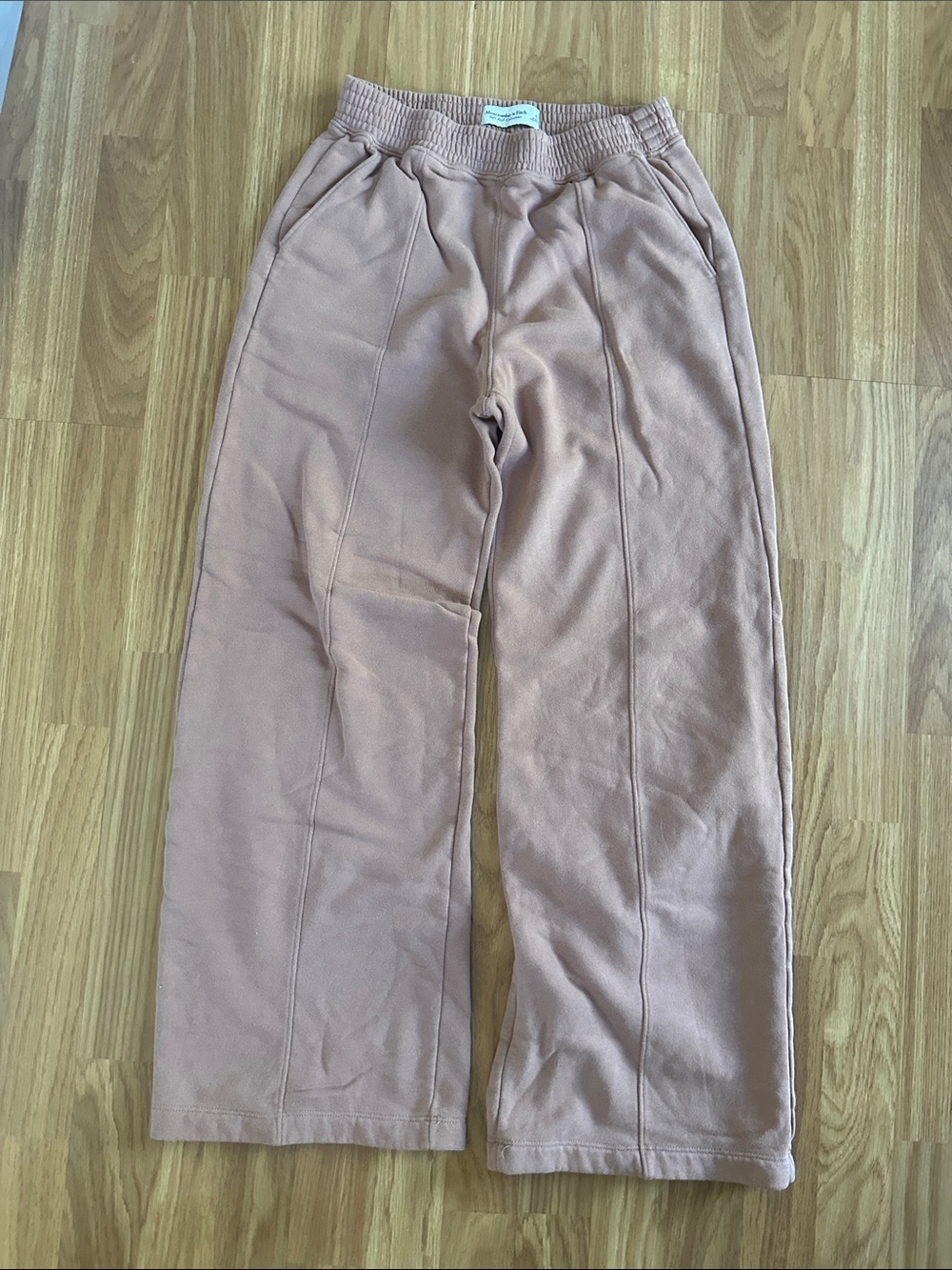 Abercrombie & Fitch Dusty Terracotta Wide-Leg Track Pants